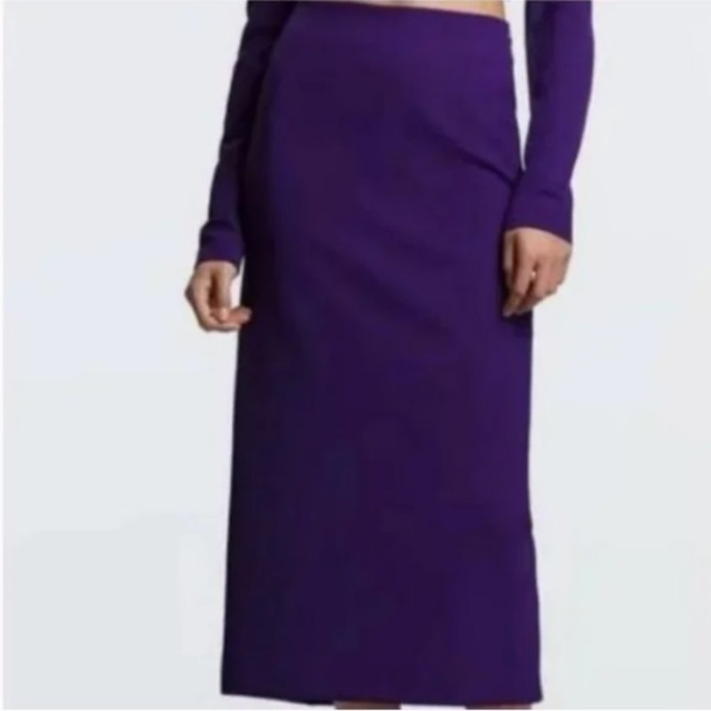 Zara Purple Slit Midi Skirt, XS